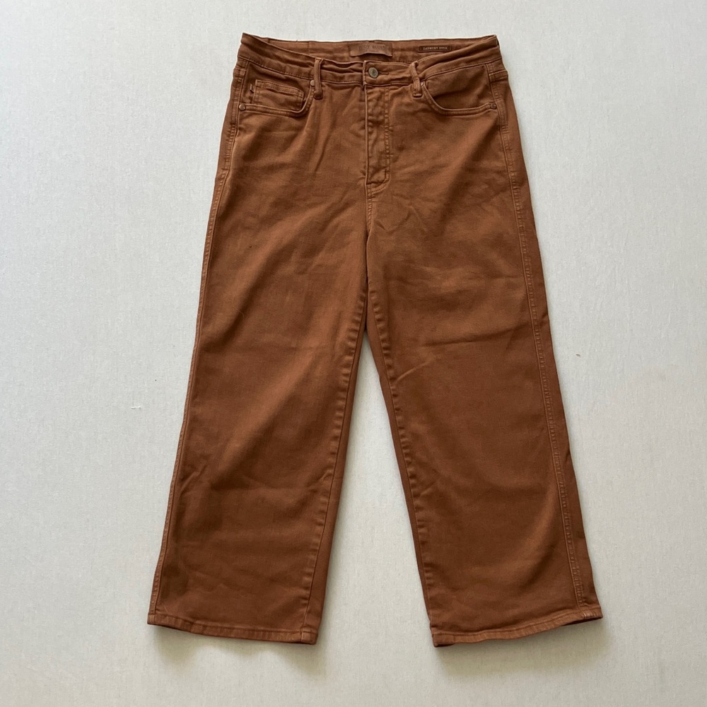 Judy Blue Brown Cropped Wide-Leg Jeans